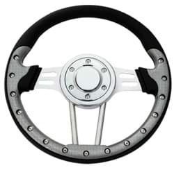 Show details for 12.5" Rally steering wheel kit with chrome adapter, carbon fiber Picture of 12.5" Rally steering wheel kit with chrome adapter, carbon fiber
