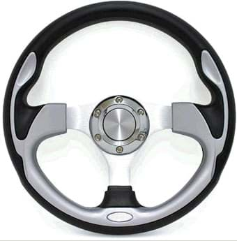 Picture of 14" Pursuit steering wheel kit with chrome adapter, carbon fiber / black