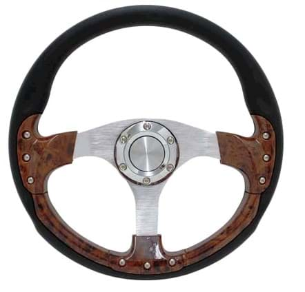 Picture of 14" Pursuit steering wheel kit with chrome adapter, regal burl/black