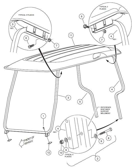 Picture of Support, Rear Canopy (passenger side)