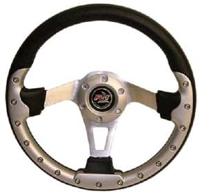 Picture of 12.5" steering wheel kit with black adapter, silver