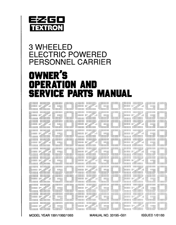 Picture of 1991 - 1992 - 1993 – E-Z-GO - SM - All elec/utility