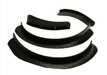 Fender flare set with mounting hardware, black plastic, (4/Pkg)